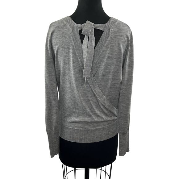NEW J.CREW Gray Crewneck Wrapped Back Merino Wool Pullover Sweater Size XS - Picture 1 of 12
